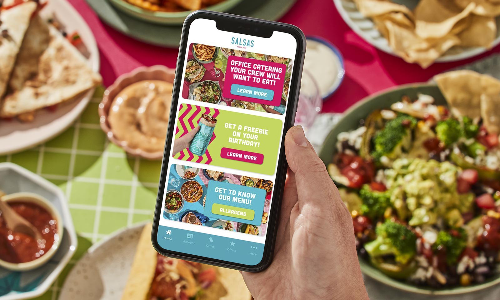 The Salsas app shown on a phone